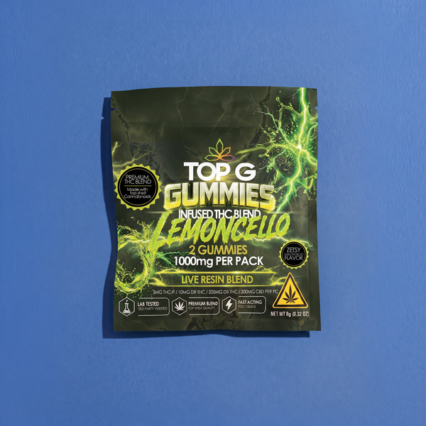 TP-G Farm Lemoncello Live Resin Gummies 1000MG single strain hemp gummy pack