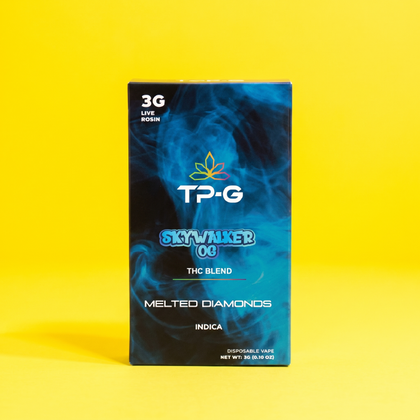 TP-G Farm Skywalker OG live rosin disposable vape, 3 grams, indica