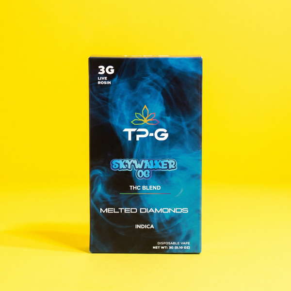 TP-G Farm Skywalker OG live rosin disposable vape, 3 grams, indica