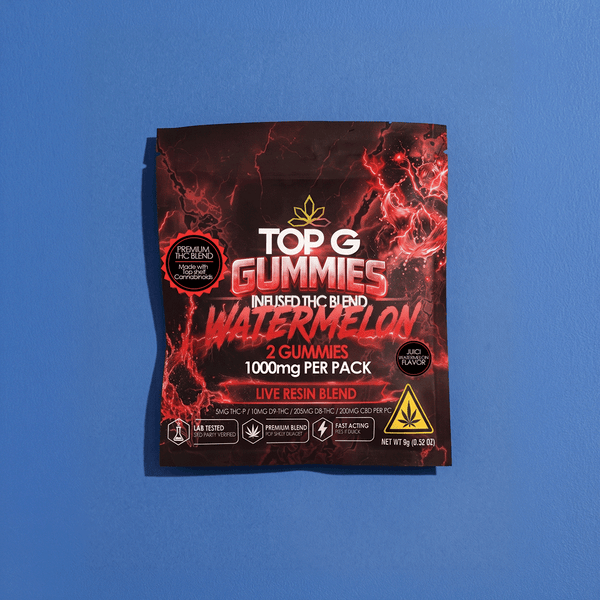 TP-G Farm Watermelon Live Resin Gummies 1000MG single strain hemp gummy pack