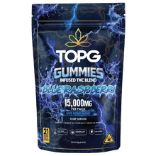 Blue Raspberry Live Resin Gummies 15000MG Front Labeling