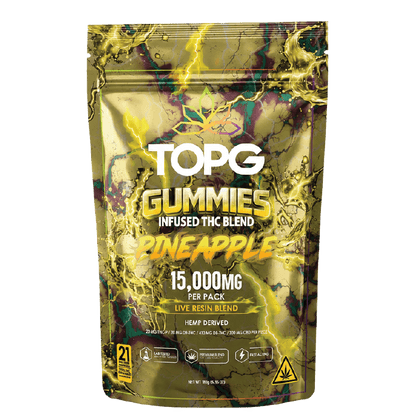 Pineapple Live Resin Gummies 15000MG Front Labeling