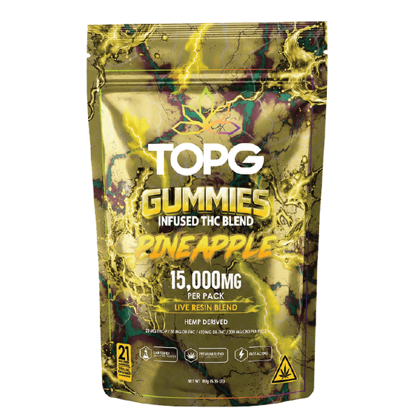 Pineapple Live Resin Gummies 15000MG Front Labeling