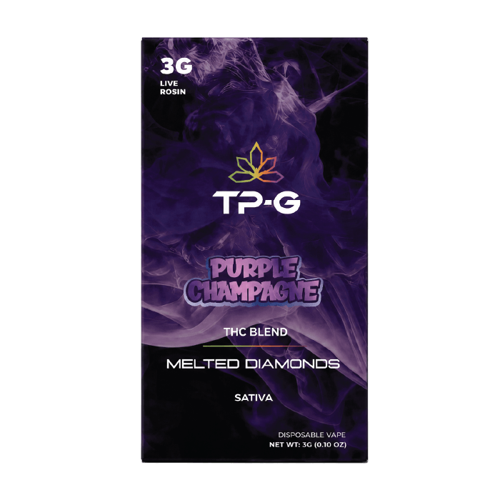 Purple Champagne Live Rosin Disposable Vape 3G Front