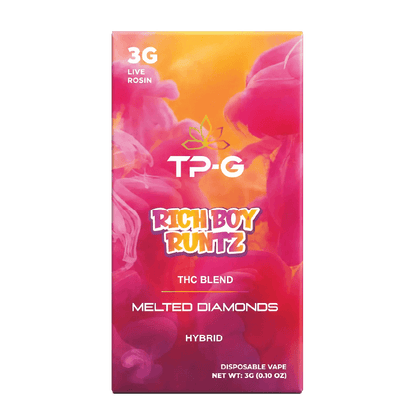 Rich Boy Runtz Live Rosin Disposable Vape 3G Front