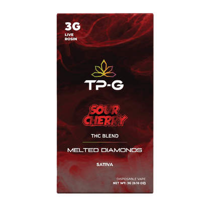 Sour Cherry Live Rosin Disposable Vape 3G Front