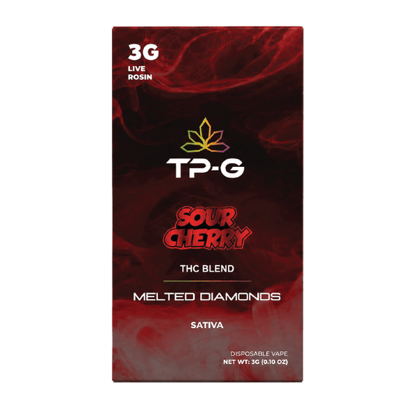 Sour Cherry Live Rosin Disposable Vape 3G Front